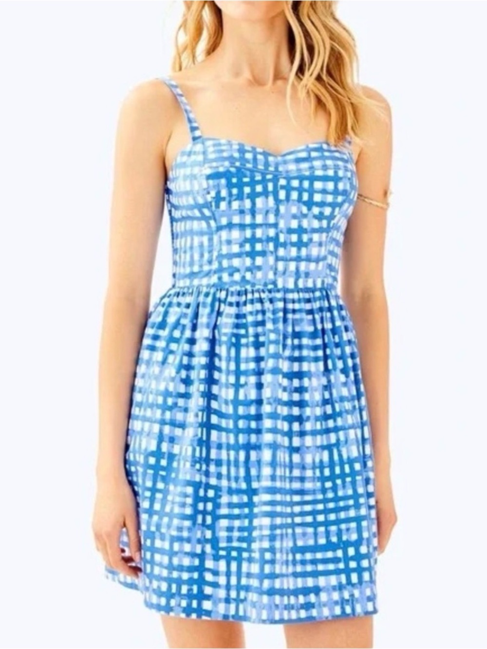 Lilly Pulitzer EUC Ardleigh Bennet Blue Feelin Beachy Gingham Sundress Sz 6